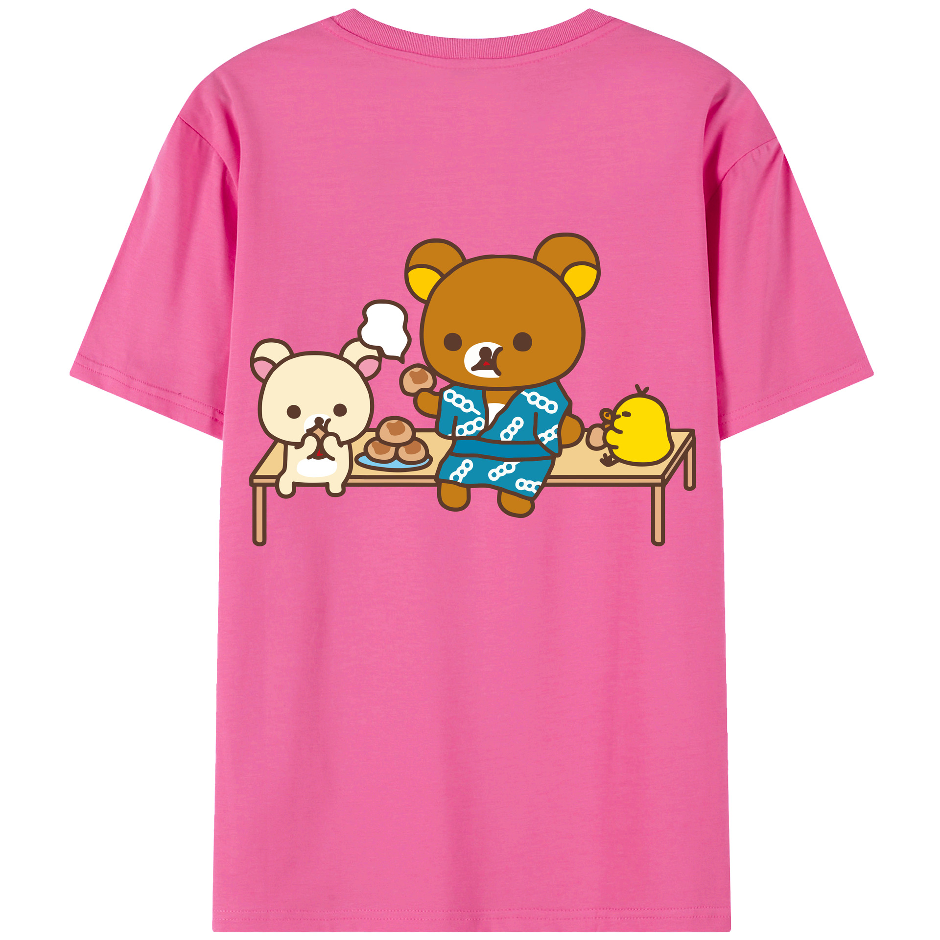 （画像用） リラックマ リラックマ キイロイトリ Rilakkuma Korilakkuma Kiiroitori レディース半袖Tシャツ(バックプリント)